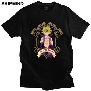 [S-5XL]เสื้อยืดแขนสั้นลําลอง พิมพ์ลายอนิเมะ Seven Deadly Sins เข้ากับทุกการแต่งกาย สําหรับผู้ชาย 334553