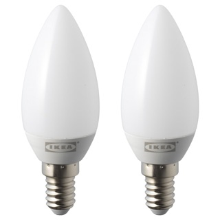 RYET รีเอ็ท หลอดไฟ LED E14 200 ลูเมน, หลอดจำปา แก้วฝ้า/2 ชิ้น