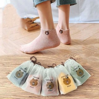 ถุงเท้าหมีบราวน ์ถูกๆ Free size พร้อมส่ง
