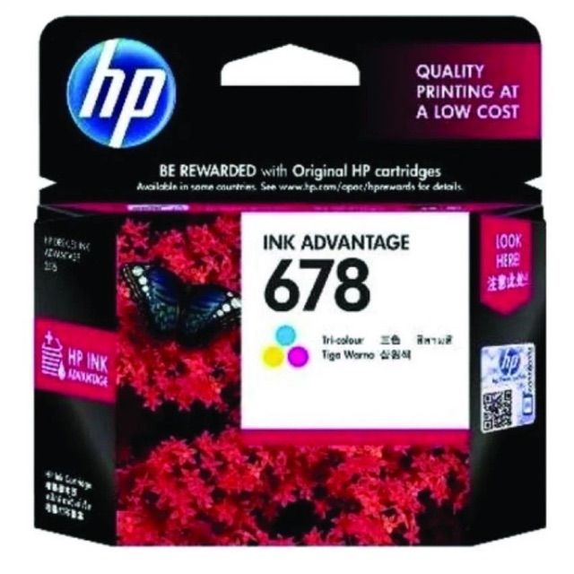 ตลับหมึกแท้ HP 678 color สี ของแท้ Original ปริมาณการพิมพ์  สี 480แผ่น รับประกัน จาก ศูนย์ HP ทั่วปร