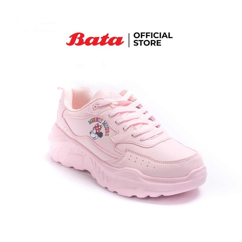 Bata บาจา รองเท้าผ้าใบ สนีคเคอร์ ลายการ์ตูน Minnie Mouse สวย น่ารัก รุ่น Florida สีชมพู 4215001