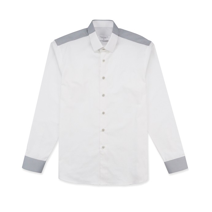 TWENTYSECOND FLIP COTTON SHIRT - WHITE/GREY