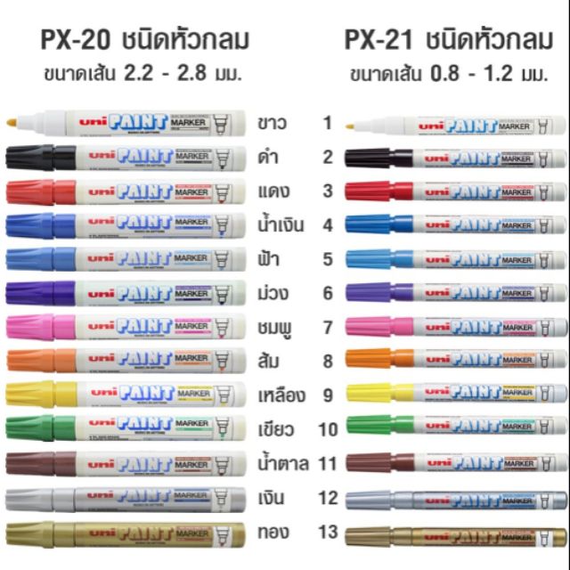 Uni paint marker px-20-px21 ปากกาเพ้นท์ ยูนิ