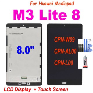 หน้าจอสัมผัสดิจิทัล LCD 8.0 นิ้ว สําหรับ Huawei Mediapad M3 Lite 8.0 Mediapad M3Lite 8 CPN-W09 CPN-AL00