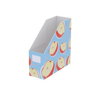 กล่องเอกสารพับได้1ช่อง ลายแอปเปิ้ล สีฟ้า/1 foldable document box, blue apple pattern