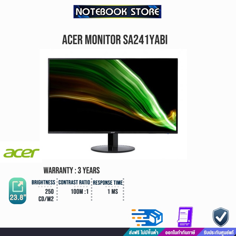 ACER SA241YAbi VA, VGA, HDMI 75Hz/Monitor 23.8''/ประกัน...