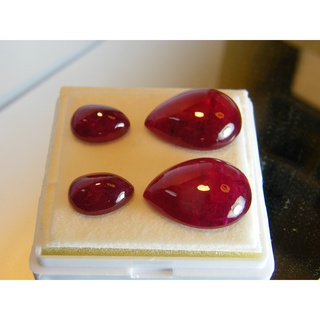 พลอย รูบี้ ทับทิม รูปหยดน้ำ หนักรวม 82 กะรัต CARATS ....(1 เม็ด) สังเคราะห์ SYNTHETIC RUBY OVAL 15X22MM มิลลิเมตร