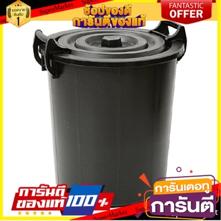 💐BEST💐 ถังน้ำพร้อมฝา 66 ลิตร (17GL) เพชร รุ่น NO.20 ขนาด 45.5 x 48 x 62 ซม. สีดำ Other Housekeeping Tools 🛺💨