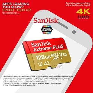 SANDISK EXTREME Micro SD Card 128GB 64GB 32GB SDXC A2 U3 190/90mb/s* (SDSQXAH) Memory for gopro
