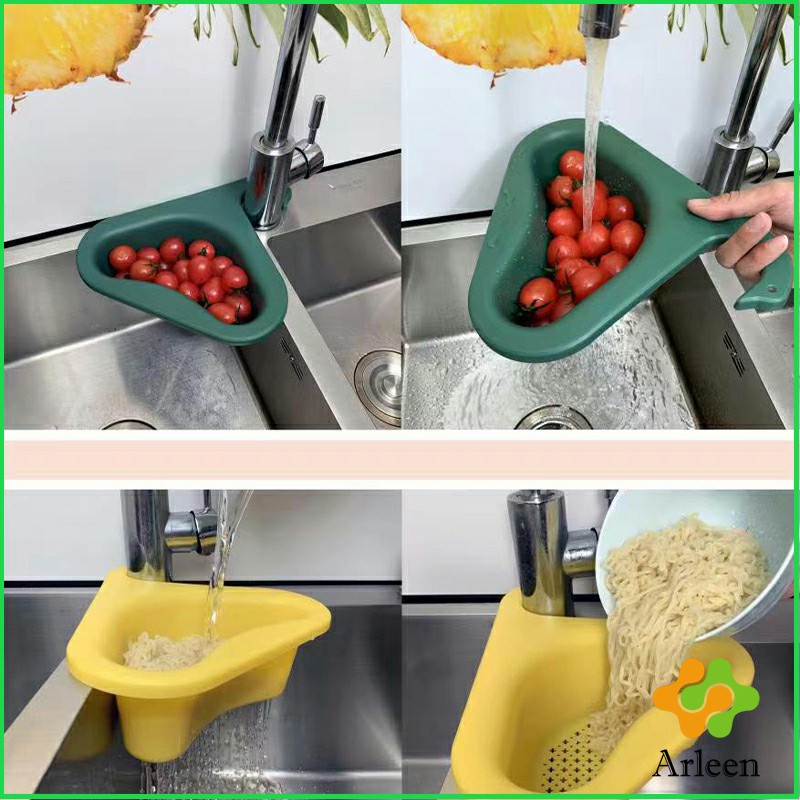 Arleen ตะแกรงกรองอ่างล้างจาน ตะกร้าระบายน้ำ คอเป็ดแขวนได้ กล่องเก็บของพลาสติก Sink filter rack ราคา ถูกที่สุด ดีลบีเคเค แกลเลอรีภาพที่ 5