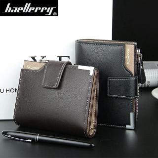 Baellerry พร้อมส่ง กระเป๋าสตางค์หนัง ใบสั้น มีซิป อเนกประสงค์ ใส่เหรียญได้ สําหรับผู้ชาย