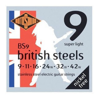 Rotosound สายกีต้าร์ไฟฟ้า ขนาด 0.09 - 0.42 รุ่น BS9 Stainless Steel (Made in England)