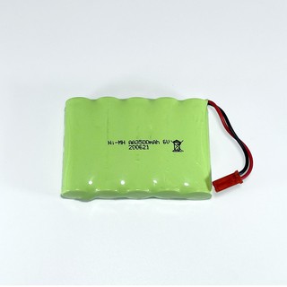 แบตเตอรี่ ขนาด 6V. 3500 mAh ห้าเซลส์ สองสาย แจ็คแดง (สีเขียว)