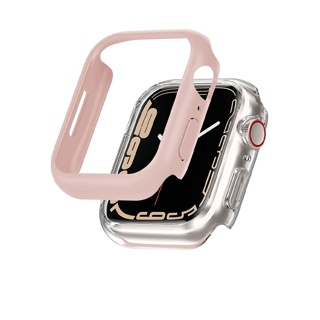 Miimall เคส apple watch series 7 45mm/41mm กรอบวัสดุ PC เคสกันกระแทก แบบแข็ง น้ําหนักเบา สําหรับแอปเปิ้ลวอช 7 41 มม. 45 มม.