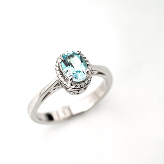 AR-Kang Collection***AKR051 Ring Silver 92.5% แหวนเงินแท้ พลอยแท้บลูโทพาส (Blue Topaz)