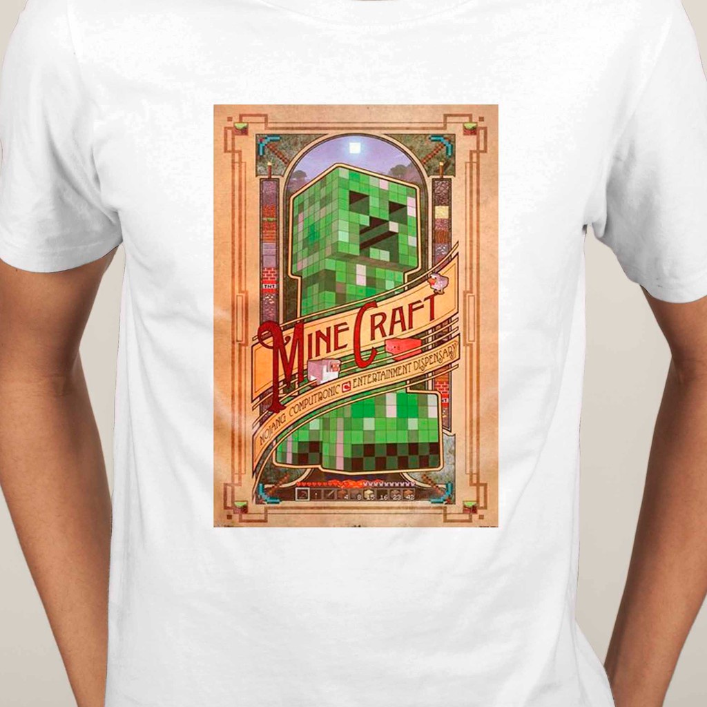 Minecraft Dungeons Earth เกมออนไลน์ Esport mojang แขนสั้น O-Neck เสื้อยืดผู้ชายแฟชั่น Kid shirt เสื้