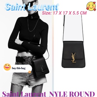 แซงต์โลรองต์  Saint Laurent  ysl KAIA กระเป๋าสะพายแนวตั้งหนังฟอกผัก/กระเป๋าผู้หญิง/กระเป๋าสะพายข้าง/กระเป๋าสะพายไหล่/น่า