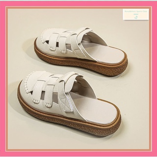 💞New Fashion Sandals💞Baotou รองเท้าแตะและรองเท้าแตะของผู้หญิงฤดูร้อนแจ๊กเก็ตสไตล์ญี่ปุ่นวิทยาลัยส้นหนารองเท้าหัวแม่เท้