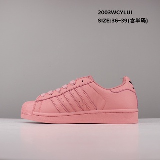 ❇☍[ข้อเสนอพิเศษ]  Adidas Originals Superstar รองเท้าลำลอง รองเท้ากีฬา (สีชมพู)