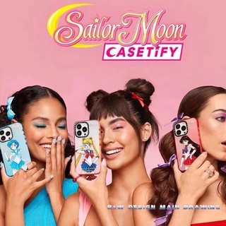 Casetify เคสโทรศัพท์มือถือแบบนิ่ม ใส กันกระแทก ลายการ์ตูนเซเลอร์มูน สําหรับ iPhone 13 12 11 Pro MAX IX XS MAX XR 6 6s 7 8 Plus