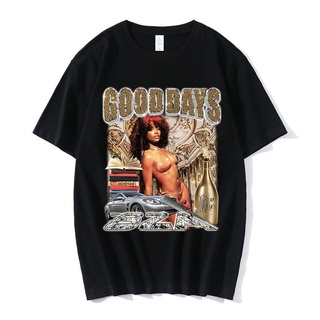 เสื้อยืดผ้าฝ้าย 100% พิมพ์ลายกราฟฟิค Rapper SZA Good Days สไตล์ฮิปฮอป ฮาราจูกุ สตรีท ยุค 90s สําหรับผู้ชาย และผู้หญิงS-5