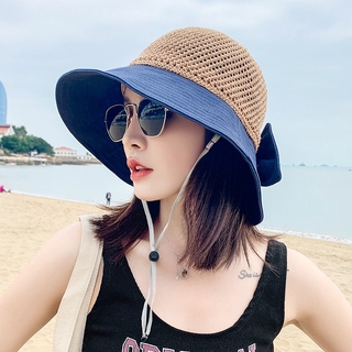 👒หมวกผู้หญิง เกาหลี รุ่น tide sun hat หมวกกันแดด 2021 กลวงออก หมวกชาวประมงญี่ปุ่น หญิง