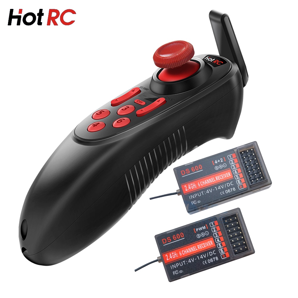 Hotrc Ds-600 6Ch 2.4Ghz Fhss ระบบรับส่งสัญญาณวิทยุ Ds600 Pwm/4 2 Gfsk 6Ch สําหรับเรือประมง
