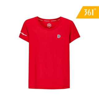 361 Degrees เสื้อยืดคอกลม แขนสั้น ผ้าฝ้าย ปักลาย สําหรับผู้หญิง 561929158