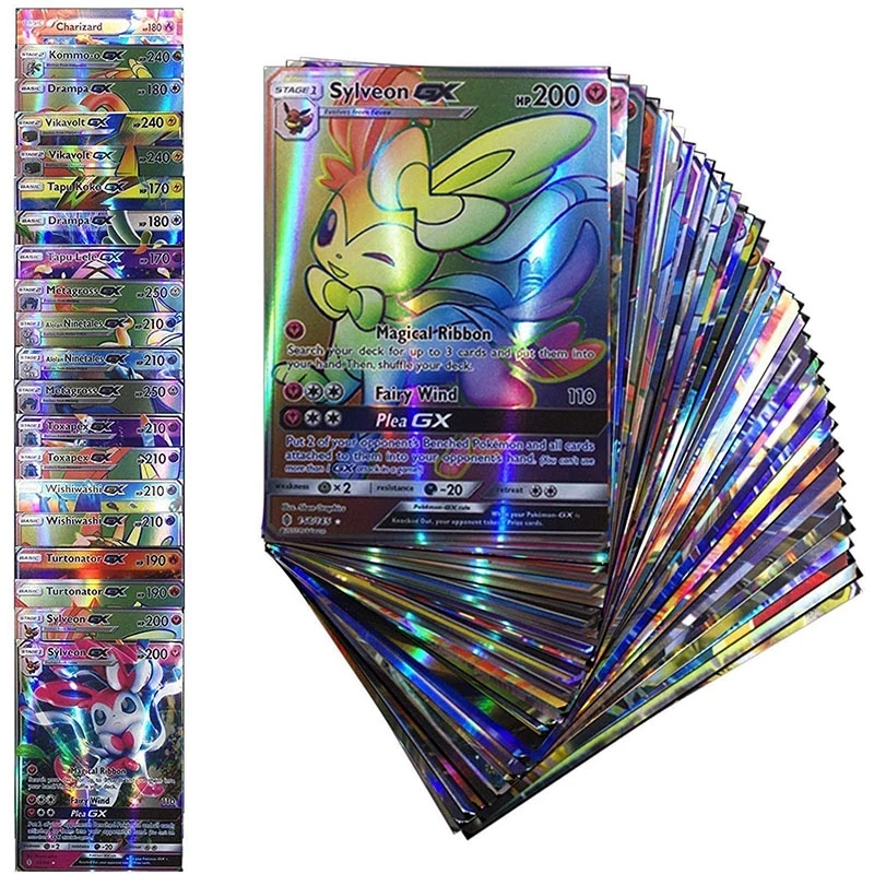 การ์ดโปเกมอน 100 VMAX GX TAG TEAM Trainer Energy Holographic เล่นไพ่กล่องโปเกมอน thumbnail 9