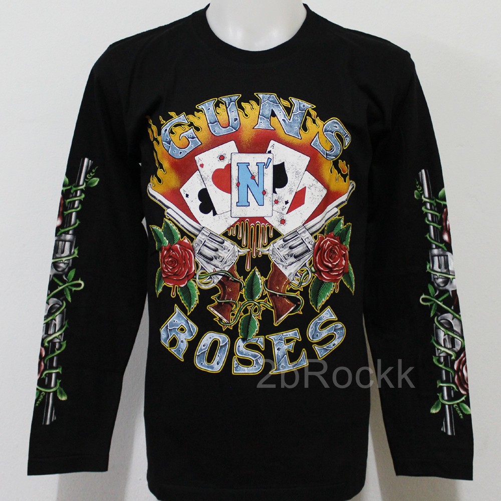 เสื้อยืดแขนยาว GUNS N ROSES กันส์แอนด์โรสเซส L204 ไซส์ยุโรป