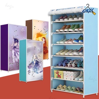 KAGU MALL XZ-8 ตู้รองเท้า ลายราศี ชั้นวางรองเท้า มีผ้าคลุม กันน้ำ กันฝุ่น โครงเหล็ก