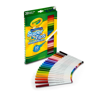 Crayola Supertips เครโยล่า สีเมจิกล้างออกได้ ซุปเปอร์ทิปส์ 20 สี สำหรับเด็กอายุ 3 ปี ขึ้นไป