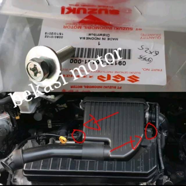 09136-06141 6x25 1pcs air filter กล่องสลักเกลียวสําหรับ suzuki ertiga swift xover splash ignis wagon R aerio baleno เดิม