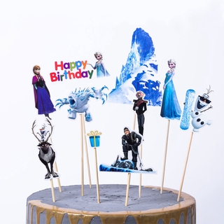 New Sale 1pack Frozen Theme Paper Cupcake Topper With Wooden Sticks Boys And Girls Baby Shower Picks Cupcake Decorations Supply