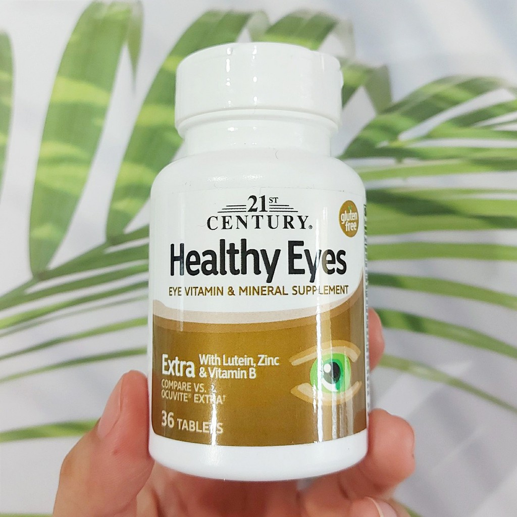 วิตามินบำรุงสายตา Healthy Eyes Extra with Lutein, Zinc &amp; Vitamin B, 36 Tablets (21st Century®)