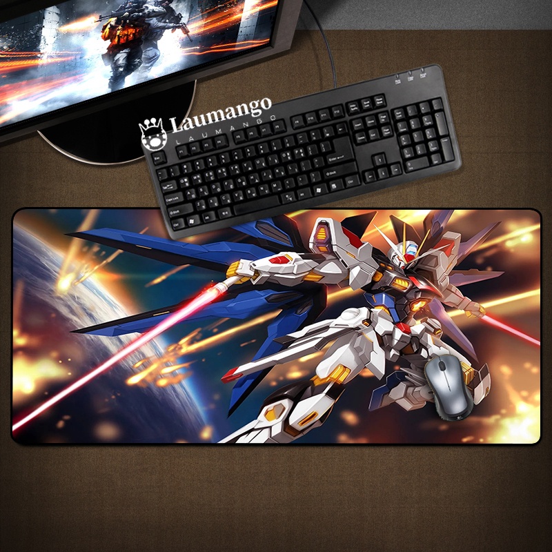 แผ่นรองเมาส์กันดั้ม Mousepad อะนิเมะโต๊ะเสื่อ Gamer ตู้ขยาย Pad พรมอุปกรณ์เสริมสําหรับเล่นเกมคีย์บอร์ดพีซีเมาส์ขนาดใหญ่