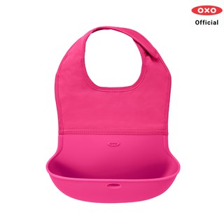 OXO Tot ผ้ากันเปื้อนเด็ก สีชมพู l Roll-Up Bib Pink ของแท้ 100%