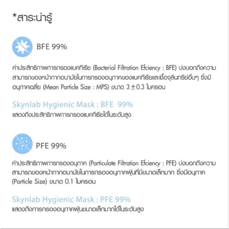 หน้ากากอนามัย ทางการแพทย์ SKYNLAB+ HYGIENIC MASK สกินแล็บ (คาร์มาร์ท) ราคา ถูกที่สุด ดีลบีเคเค แกลเลอรีภาพที่ 3