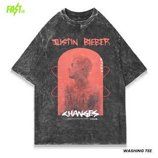 เสื้อยืดพิมพ์ลายแฟชั่น เสื้อยืด ขนาดใหญ่ พิมพ์ลาย Justin Bieber Chages Tour สไตล์ทัวร์