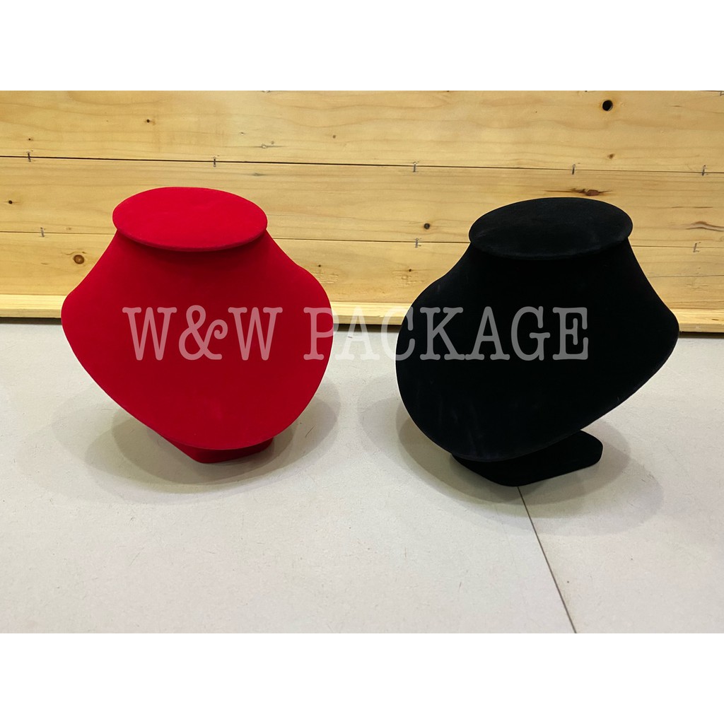 คอสร้อยเห็ดสูง18cm. คอโชว์สร้อยงานกำมะหยี่งานไทยมี2สีแดงดำ พร้อมส่ง by W&W PACKAGE