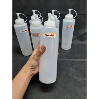 ขวดซอส 800 ML ขวดซอสพลาสติกใส ขนาด6.9X29.4ซม.RW9349 (แพ็ค6) ขวดซอสสูง ขวดบีบซอส ขวดบีบนมข้น ขวดซอสNo.9349(ตรามือ)