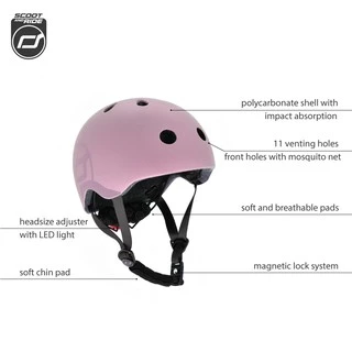 Scoot And Ride Highway Helmet หมวกกันน็อคเด็ก สำหรับเล่น Scooter สวมใส่ง่าย มาพร้อมไฟ Led 3 ระดับ