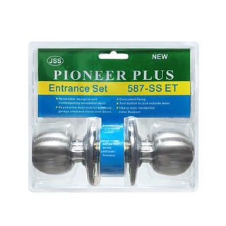 FREE HOME ลูกบิดทั่วไป PIONEER PLUS 587SS หัวกลม สีสเตนเลส ลูกบิดประตู กลอนประตู ลูกบิดกลอนประตู