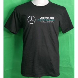 เสื้อยืดลําลอง ผ้าฝ้าย 100% แขนสั้น พิมพ์ลาย MERCEDES AMG PETRONAS FORMULA ONE TEAM สีดํา พลัสไซซ์ XS-3XL ของขวัญวันเกิด