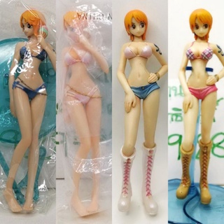 (แท้/กาชาปอง/มือ2ไม่มีกล่อง) Bandai GASHAPON One Piece Nami Figure Nami BLUE AND WHITE Swimsuit Bikini​ วันพีช​ นามิ