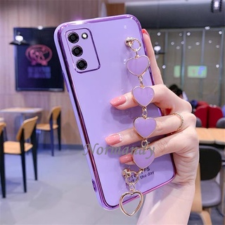 เคส Fashion Phone Casing Samsung Galaxy A03S A52S A22 A32 A52 A72 4G 5G Girly Style Plating Case with Heart-shaped Bracelet เคสโทรศัพท์