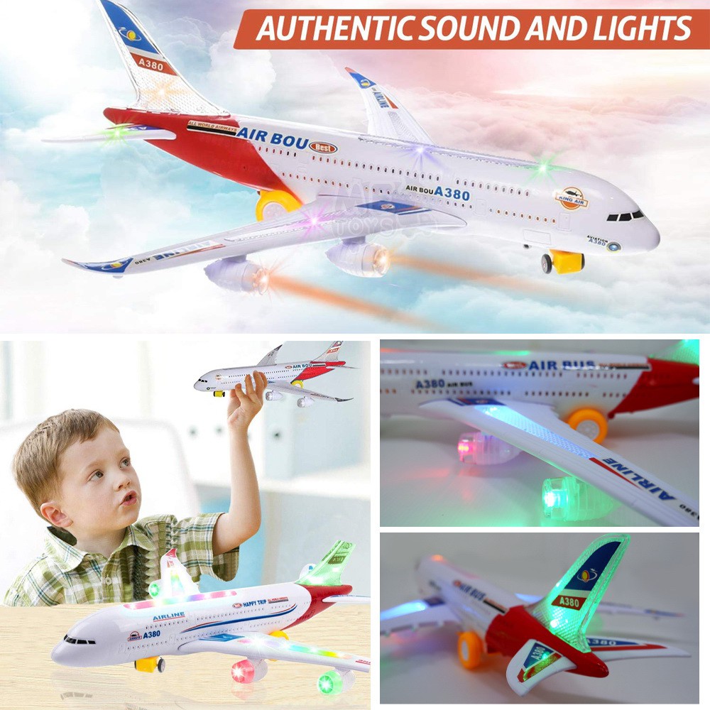 ✈METOYS เครื่องบินของเล่น แอร์บัส A380 ลำใหญ่ 45CM วิ่งได้ มีเสียง มีไฟ มีของเล่น CH-133