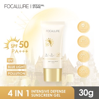 [ คูปองส่วนลด ฿50] Focallure #Ambergold 4-in-1 เจลกันแดด SPF50PA+++ ไนอะซินาไมด์ 2%  กันแดด ปกป้องผิวจากแสงแดด ลดเลือน ฝ้า กระ จุดด่างดำ