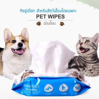 ทิชชู่เปียก สำหรับ สัตว์เลี้ยง หมา แมว - PET WIPES - PET WET TISSUE