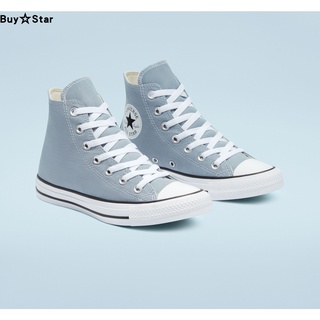 เวอร์ชั่นเกาหลี۩CONVERSE รองเท้าผ้าใบ Converse All Star สีเทาคลาสสิกสีน้ำเงินสำหรับผู้ชายและผู้หญิง 170464C 170466C